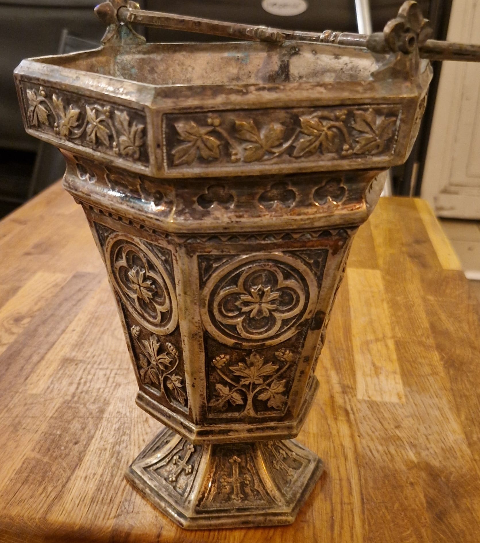 Antique holy water font